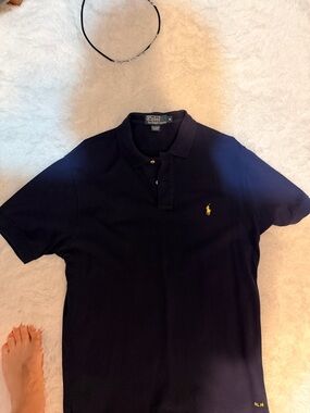 Polo by Ralph Lauren Navy Short-Sleeve Polo with Yellow Pony